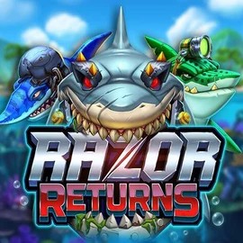 Razor Returns slot logo by Push Gaming at Viking Luck Casino