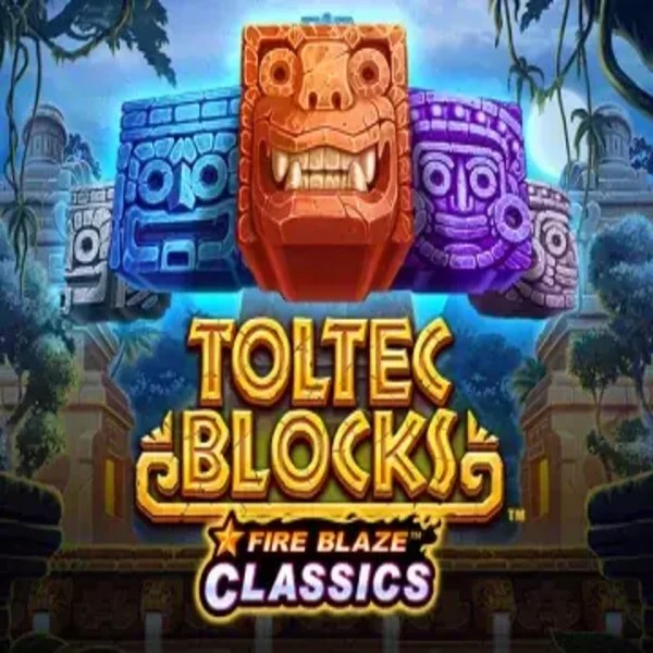Fire Blaze: Toltec Blocks online game logo by Rarestone Gaming on vikingsluck.de